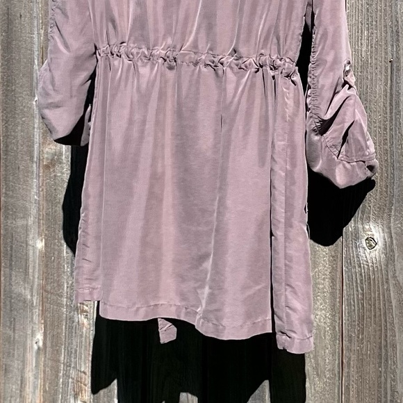 H&M Divided asymmetrical lightweight long zip up hooded trench coat size 6 - Picture 12 of 17